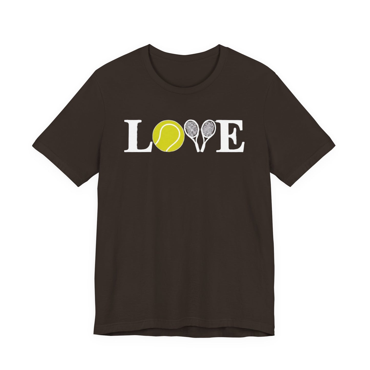 Tennis Love T-Shirt — 'LOVE' with Tennis Ball & Rackets