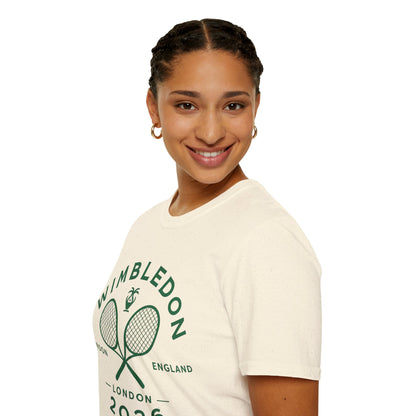 Wimbledon 2026 Tennis T‑Shirt — Vintage Rackets London Logo