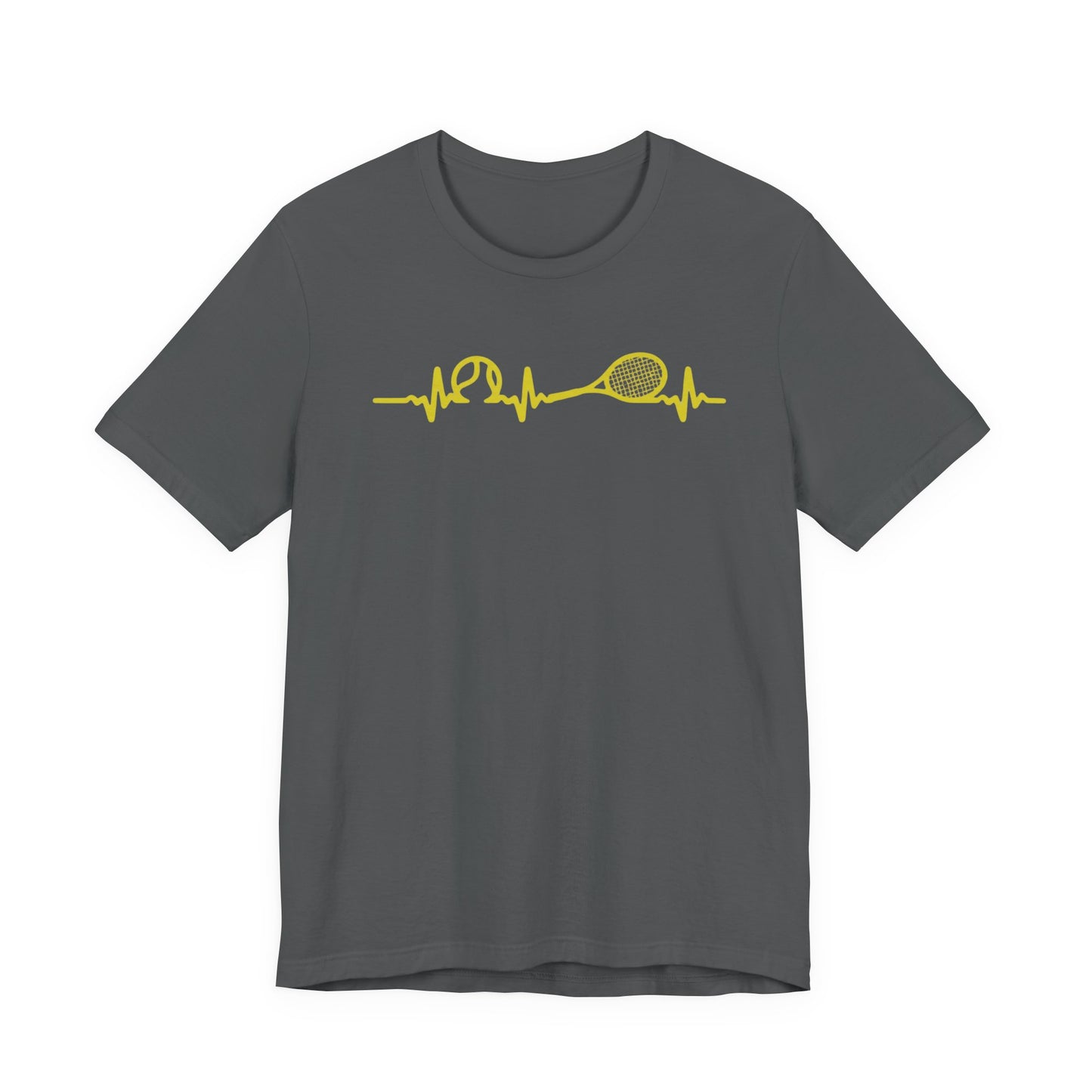 Tennis Heartbeat Tee — Minimal Tennis Racket ECG Graphic T-Shirt