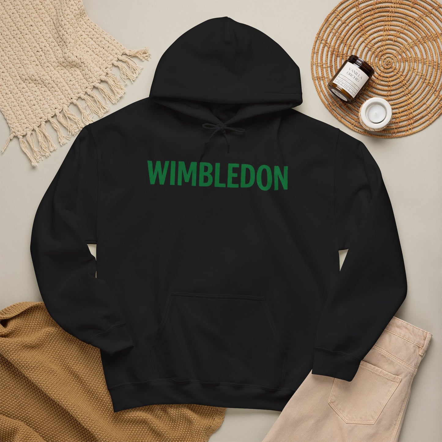 Wimbledon Hoodie — Classic Green Tennis Logo Pullover