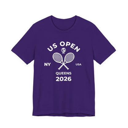 US Open Queens 2026 Tennis Tee — NY USA Vintage Racket T-Shirt