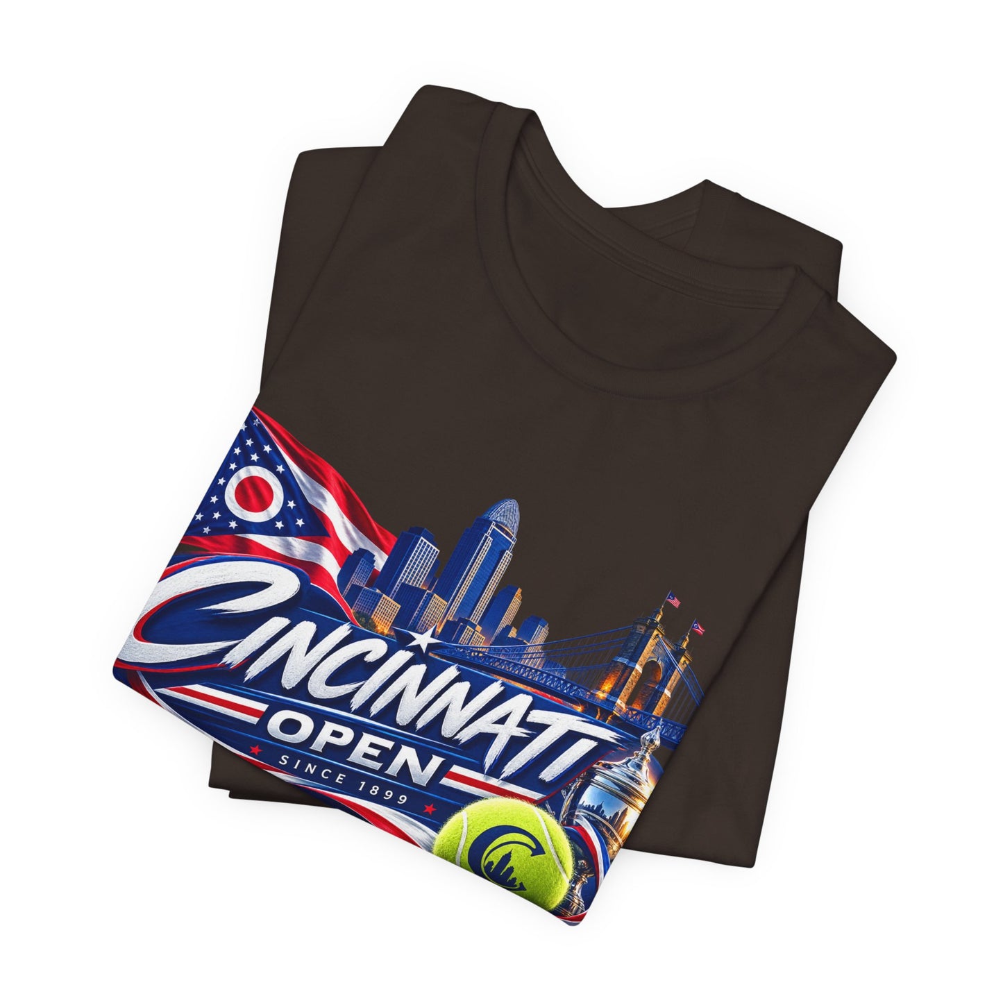 Cincinnati Open Tennis T‑Shirt – City Skyline & Tennis Ball Graphic