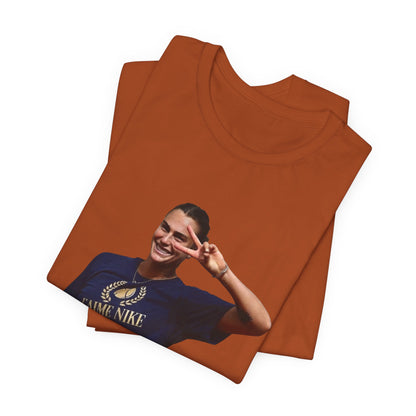 Aryna Sabalenka T-Shirt —Graphic Tee with Smiling Player Photo