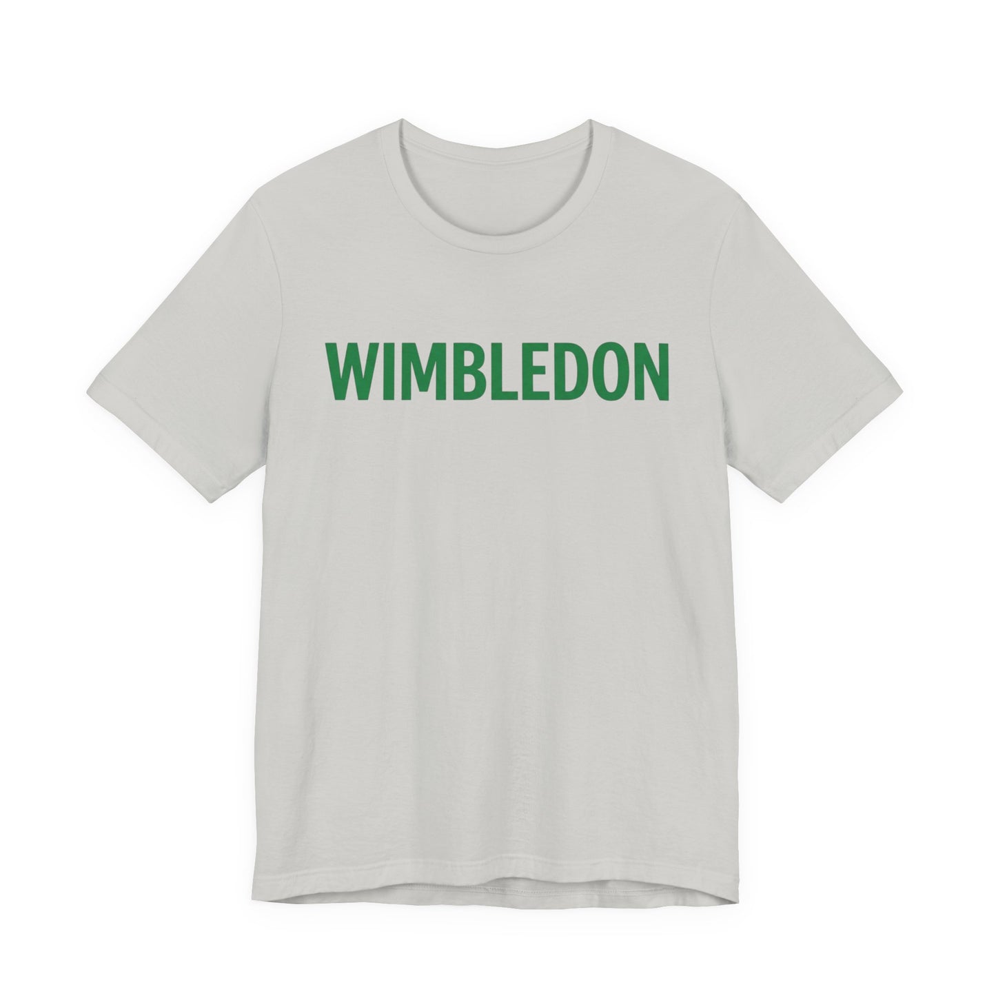 Wimbledon Classic Logo Tee — Green Text Tennis T‑Shirt
