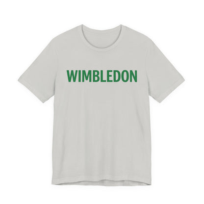 Wimbledon Classic Logo Tee — Green Text Tennis T‑Shirt