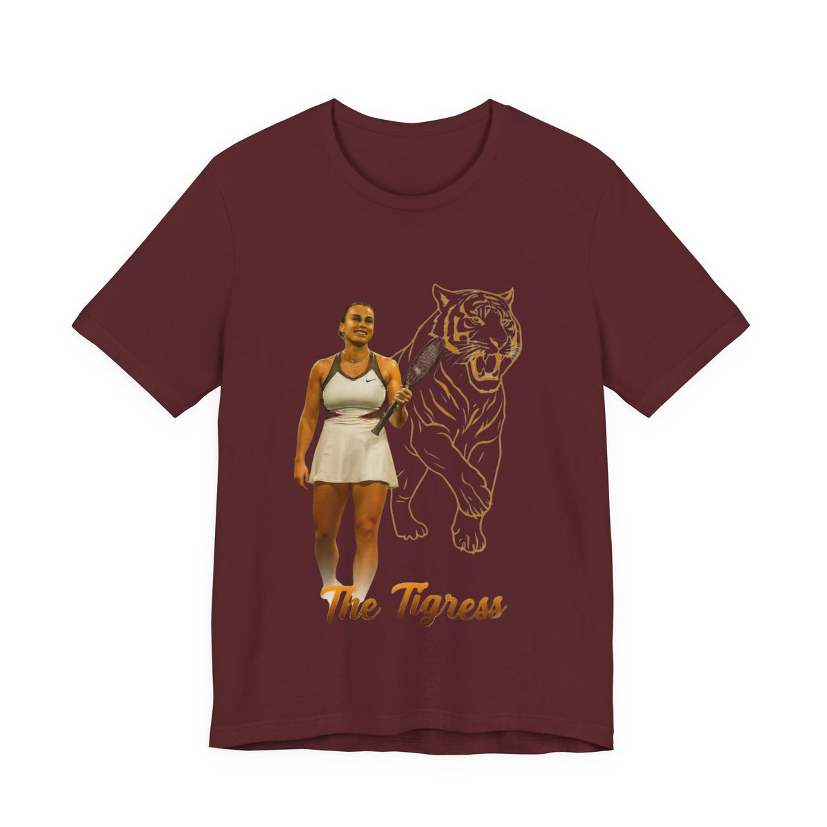 Sabalenka The Tigress Graphic Tee — Empowered Woman & Tiger Illustration