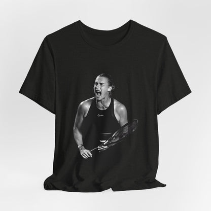 Tennis Player Sabalenka Graphic Tee — Energetic Champion Tennis T‑Shirt