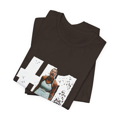 Tennis Player Graphic Tee — Fierce Court Celebration Shirt