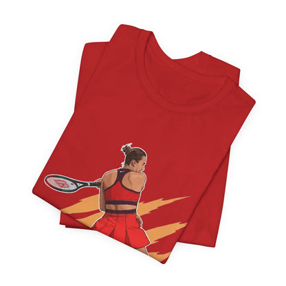 Tennis Player Aryna Sabalenka Graphic Tee — Dynamic Female Athlete Design