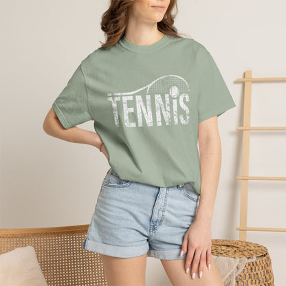 Tennis Vintage Graphic T-Shirt — Distressed Racket & Ball Tee