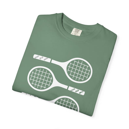 Tennis Rackets Graphic T-Shirt — Vintage-Inspired Garment-Dyed Tee