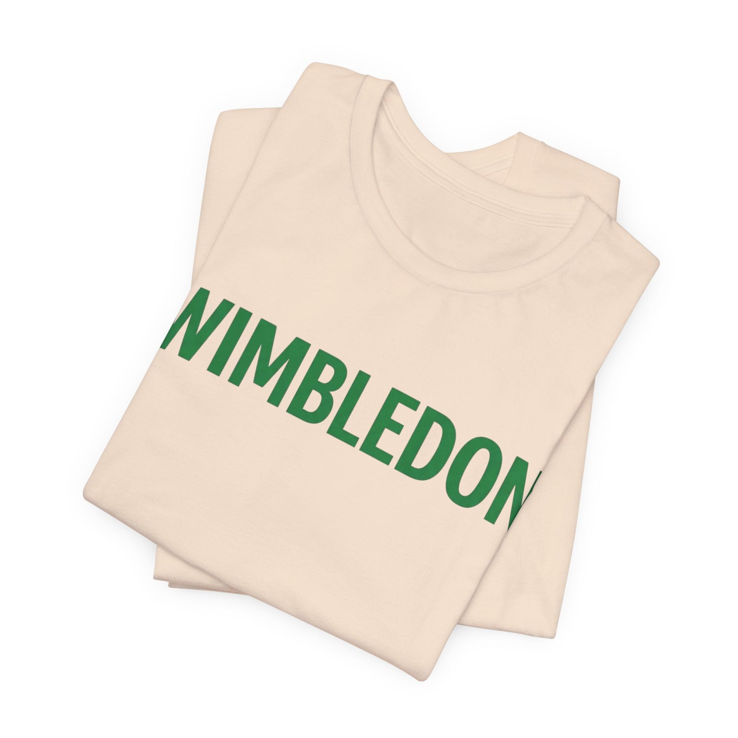 Wimbledon Classic Logo Tee — Green Text Tennis T‑Shirt
