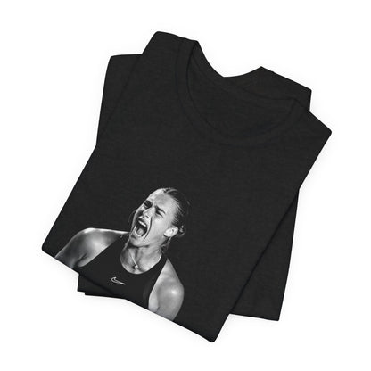 Tennis Player Sabalenka Graphic Tee — Energetic Champion Tennis T‑Shirt