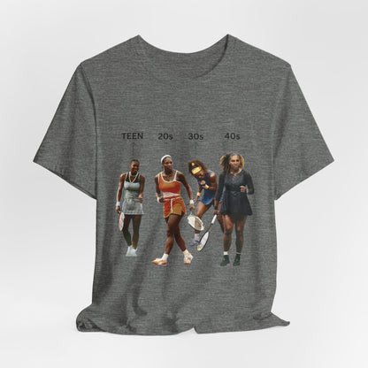T-Shirt — Serena Williams Life Stages Graphic Tee (Teen · 20s · 30s · 40s)