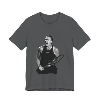 Tennis Player Sabalenka Graphic Tee — Energetic Champion Tennis T‑Shirt