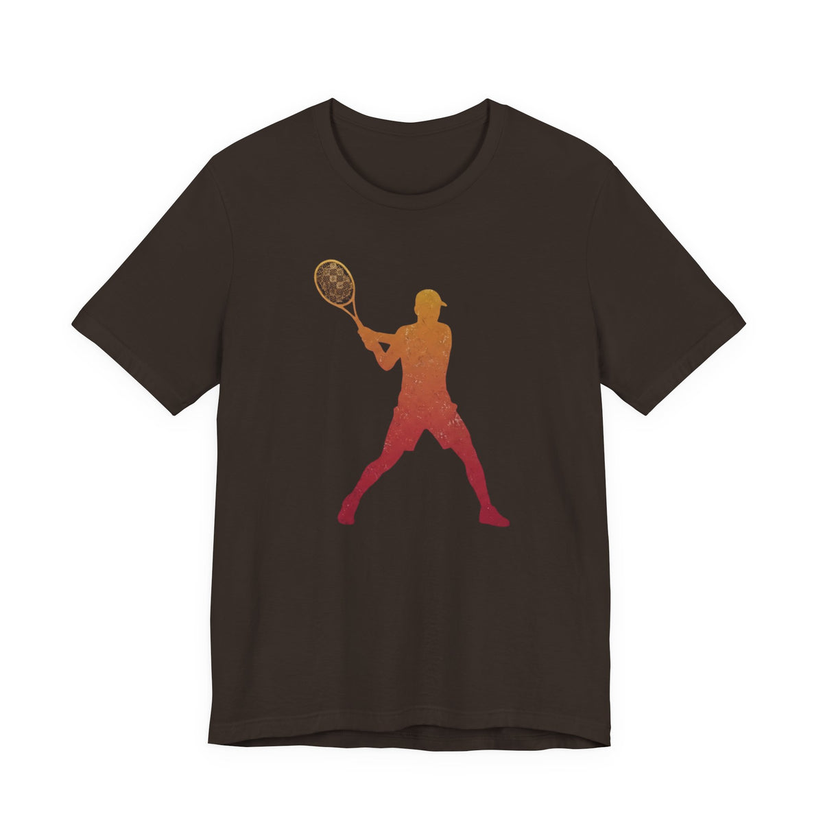 Tennis Player Silhouette Tee — Gradient Racket Sports T‑Shirt