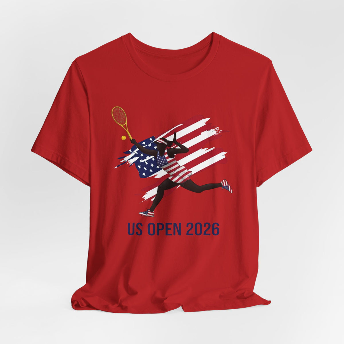 US Open 2026 Tennis T‑Shirt — American Flag Tennis Player Graphic Tee