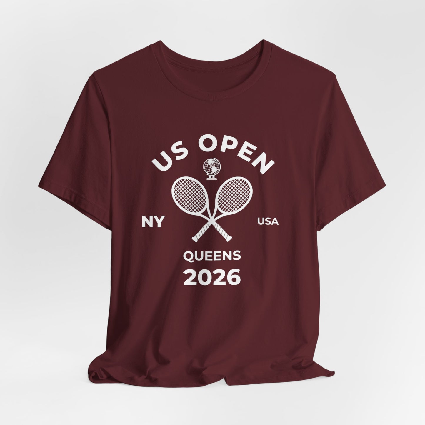 US Open Queens 2026 Tennis Tee — NY USA Vintage Racket T-Shirt