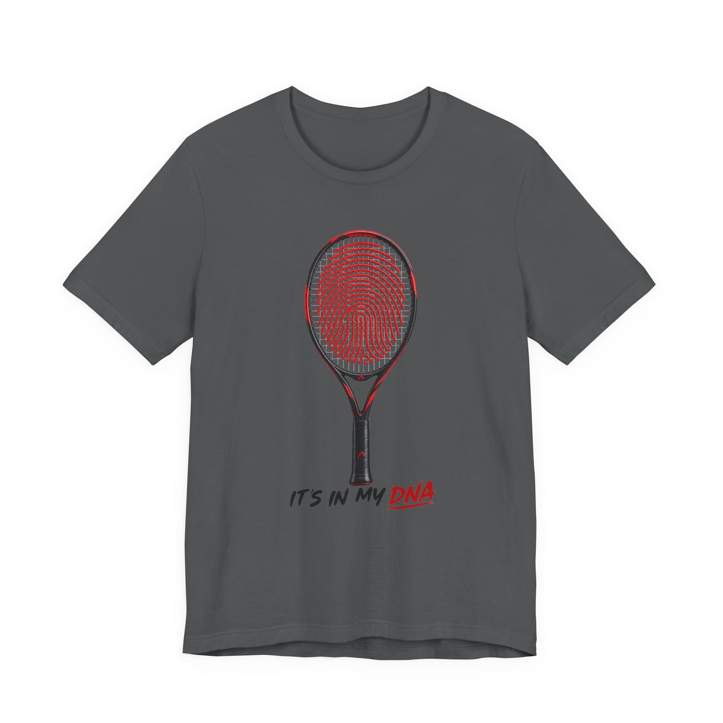 Tennis T‑Shirt — "It's In My DNA" Racket Fingerprint Tee