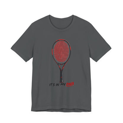 Tennis T‑Shirt — "It's In My DNA" Racket Fingerprint Tee
