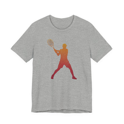 Tennis Player Silhouette Tee — Gradient Racket Sports T‑Shirt