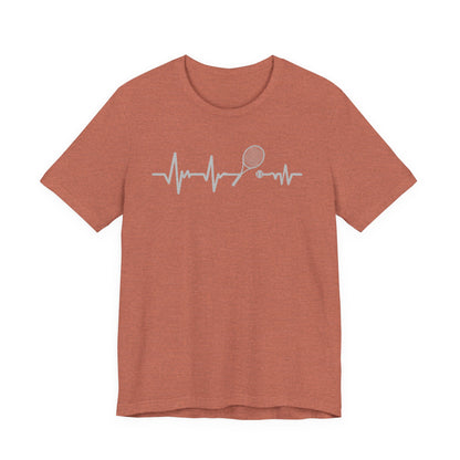 Tennis Heartbeat Tee — Racket Pulse Graphic T-Shirt