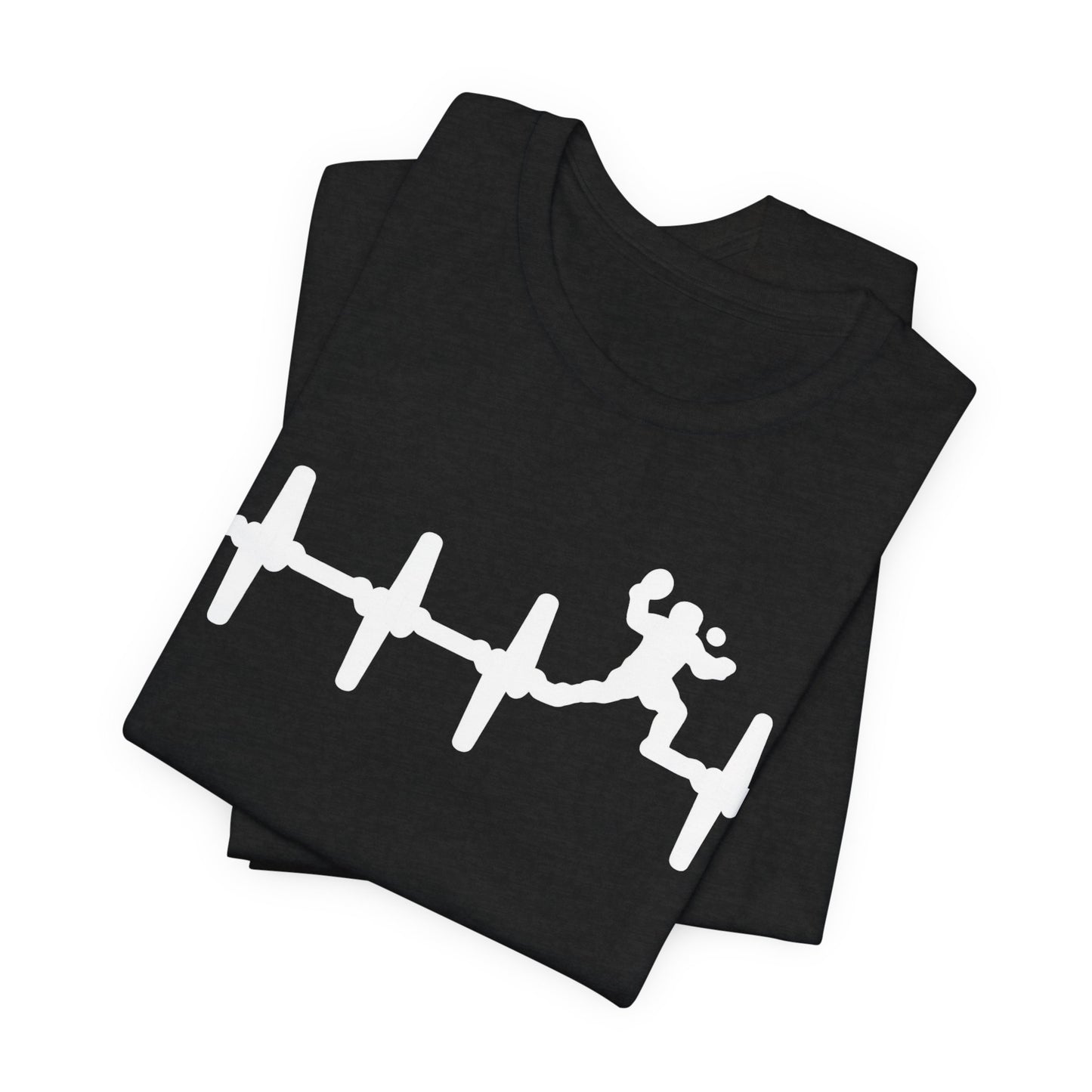 Runner Heartbeat T‑Shirt — Heartbeat EKG with Tennis Runner Graphic Tee