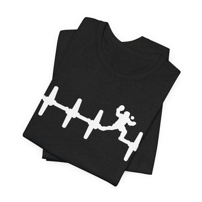 Runner Heartbeat T‑Shirt — Heartbeat EKG with Tennis Runner Graphic Tee