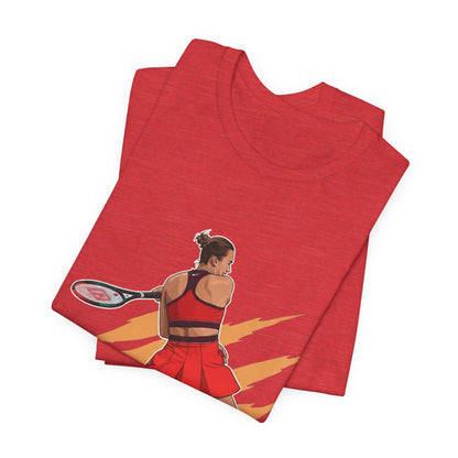 Tennis Player Aryna Sabalenka Graphic Tee — Dynamic Female Athlete Design