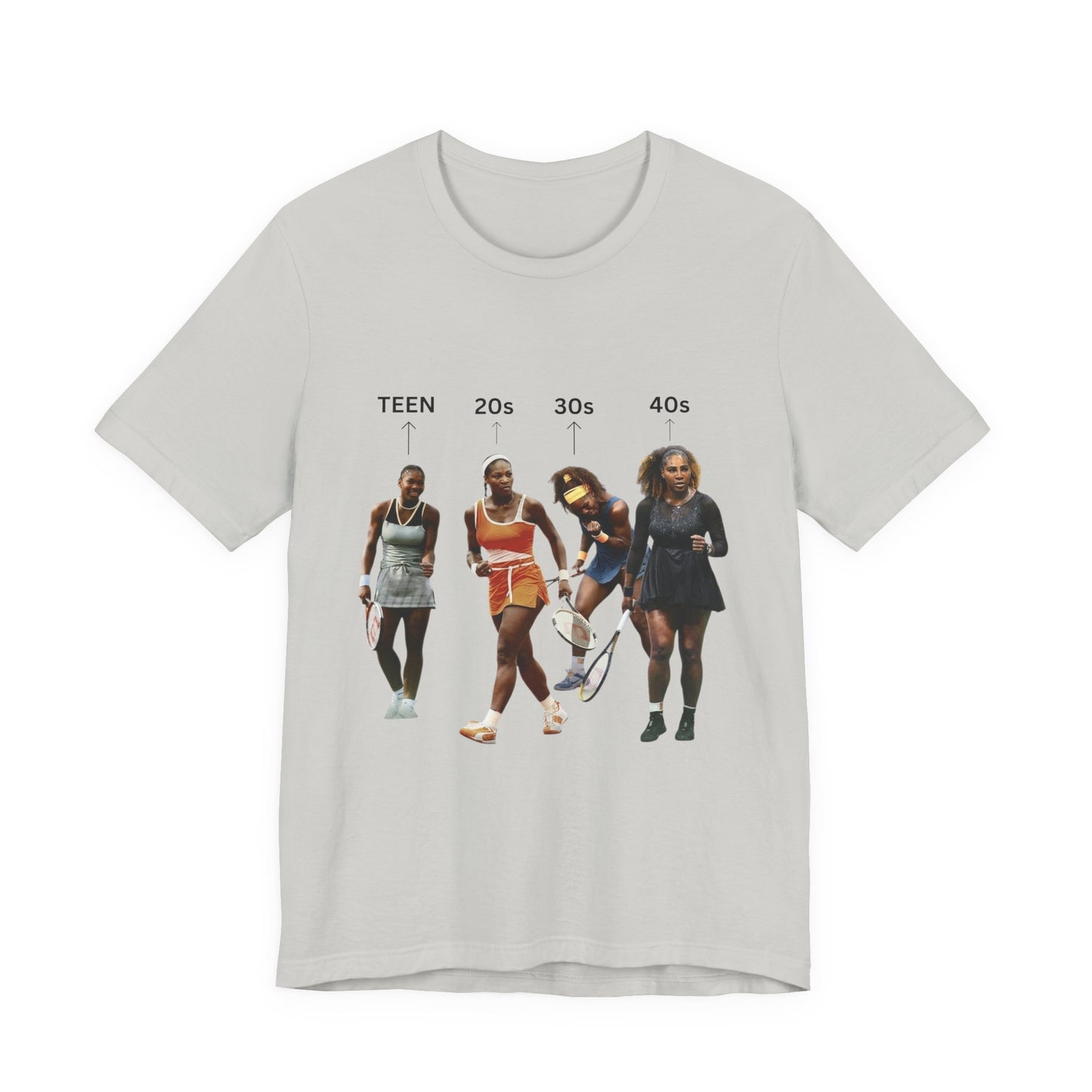 T-Shirt — Serena Williams Life Stages Graphic Tee (Teen · 20s · 30s · 40s)