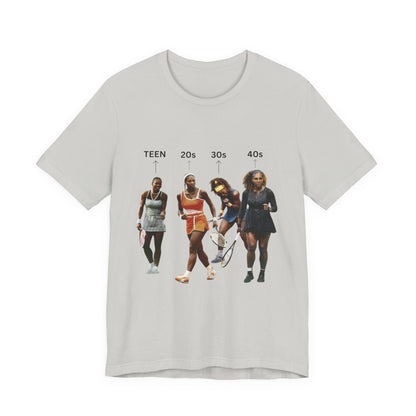 T-Shirt — Serena Williams Life Stages Graphic Tee (Teen · 20s · 30s · 40s)