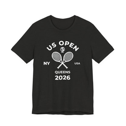 US Open Queens 2026 Tennis Tee — NY USA Vintage Racket T-Shirt