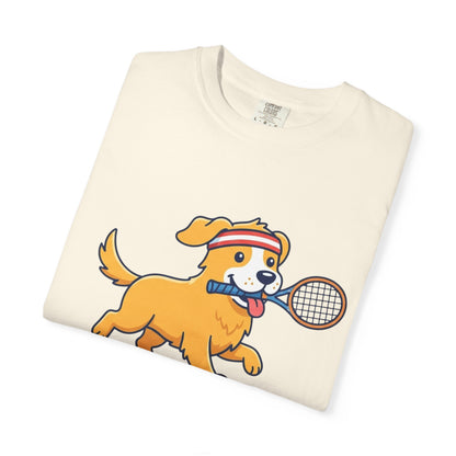 T-Shirt — "Always Ready to Serve" Golden Retriever Tennis Dog Graphic