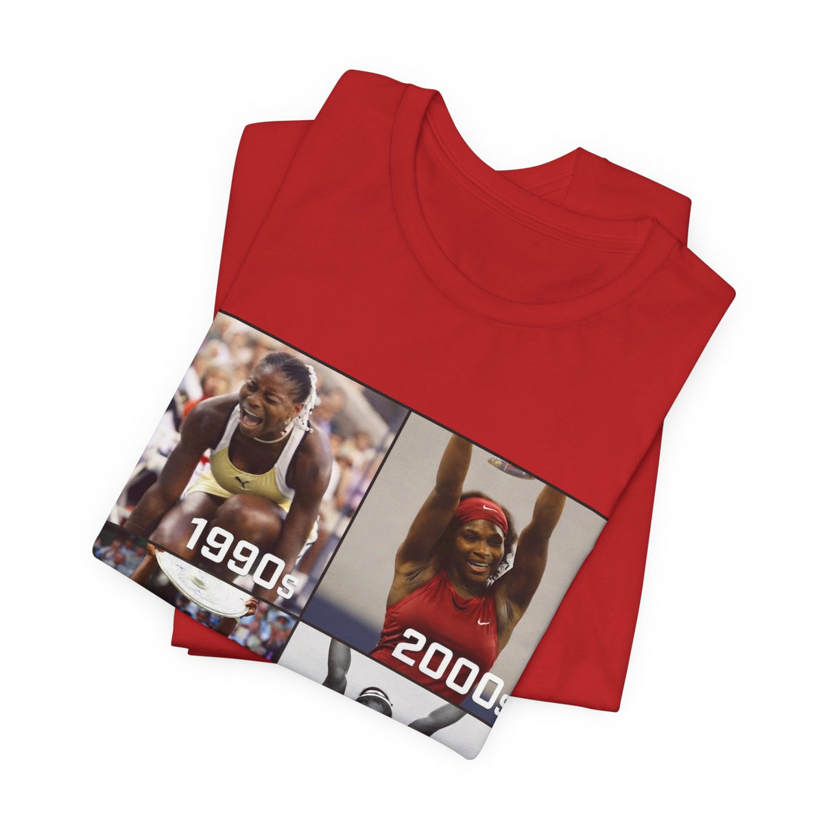 Decades of Champions Serena William’s 1990s–2020s Collage T-shirt