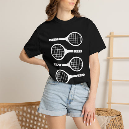 Tennis Rackets Graphic T-Shirt — Vintage-Inspired Garment-Dyed Tee