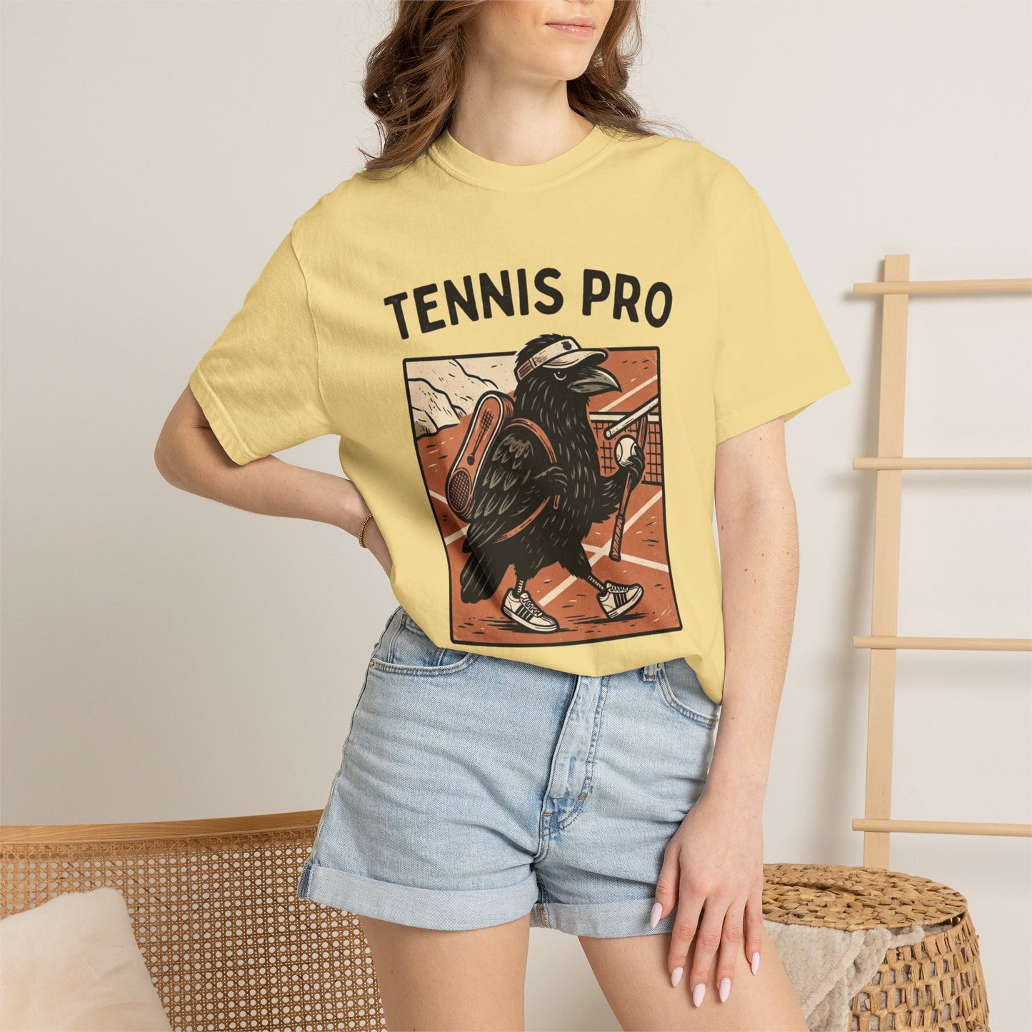 Tennis Pro T‑Shirt — Vintage Raven Tennis Graphic