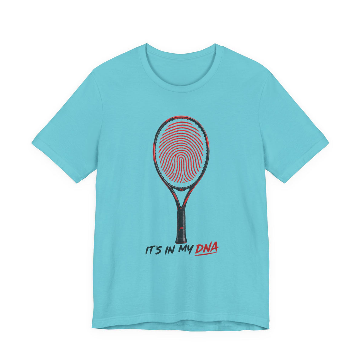 Tennis T‑Shirt — "It's In My DNA" Racket Fingerprint Tee