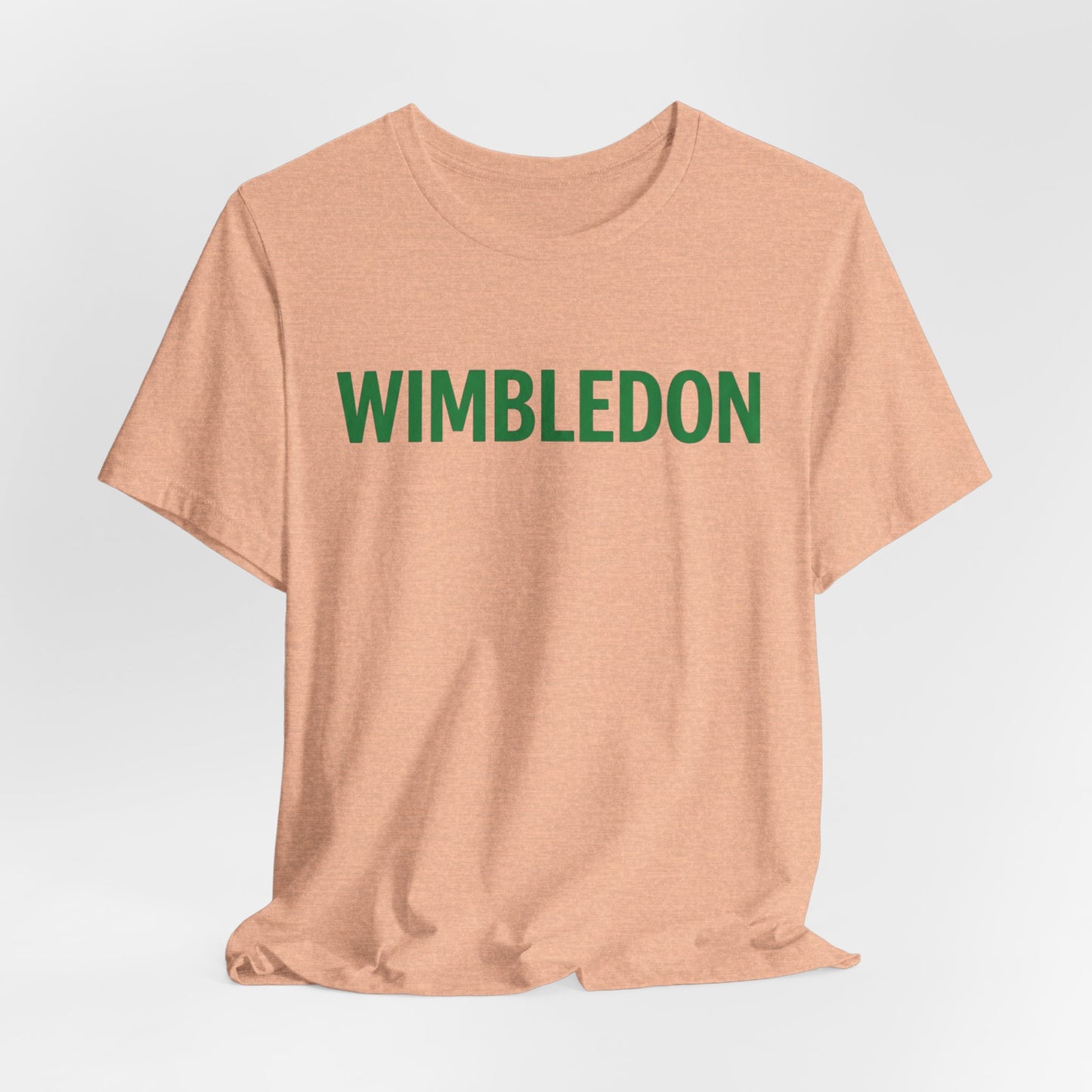 Wimbledon Classic Logo Tee — Green Text Tennis T‑Shirt