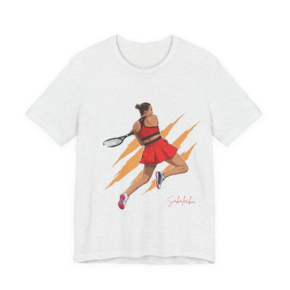 Tennis Player Aryna Sabalenka Graphic Tee — Dynamic Female Athlete Design