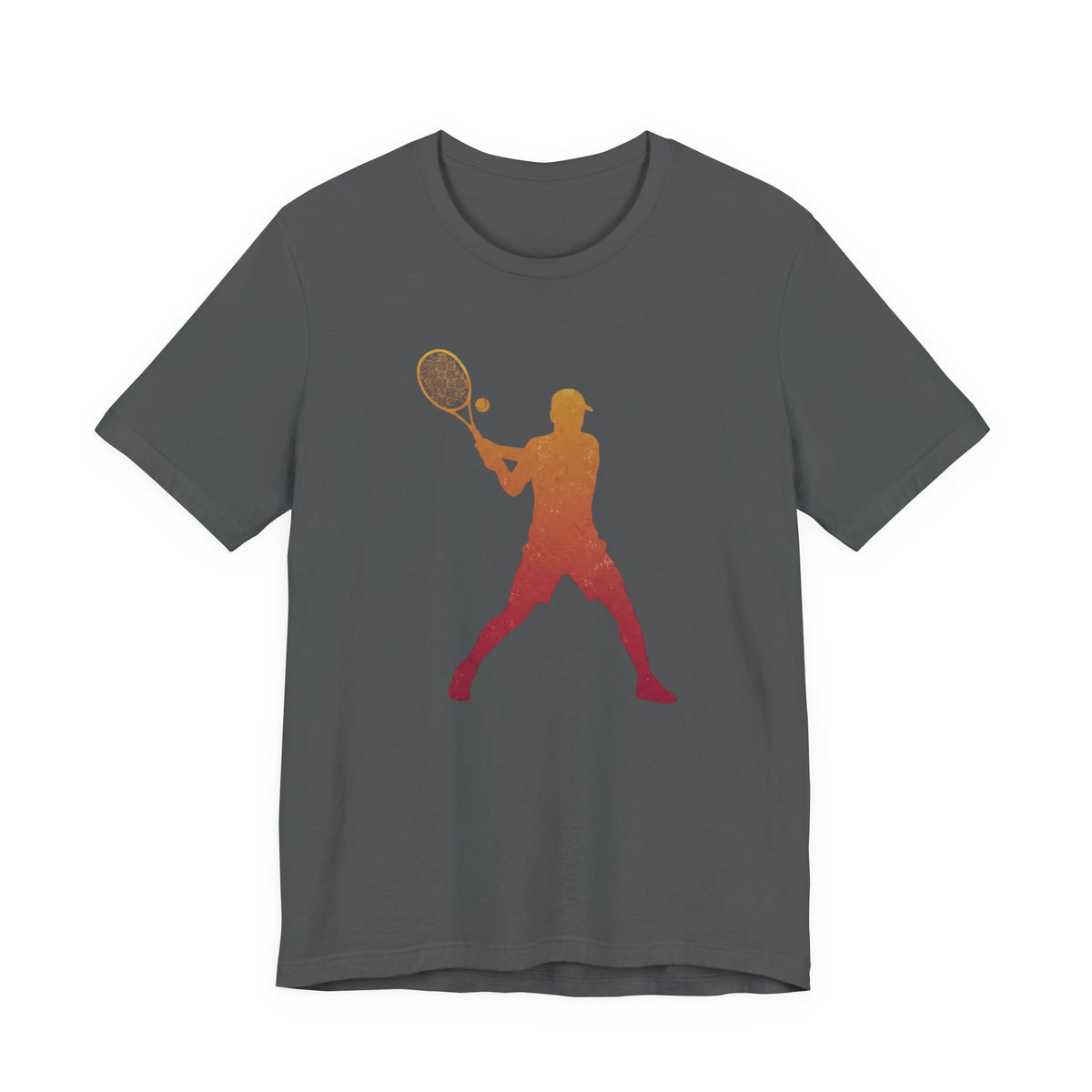 Tennis Player Silhouette Tee — Sunset Racket Graphic Shirt