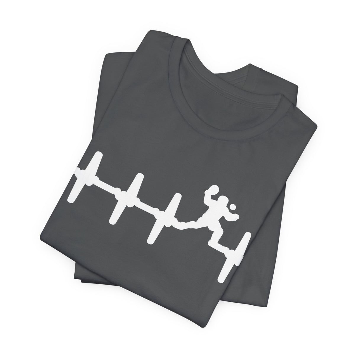 Runner Heartbeat T‑Shirt — Heartbeat EKG with Tennis Runner Graphic Tee