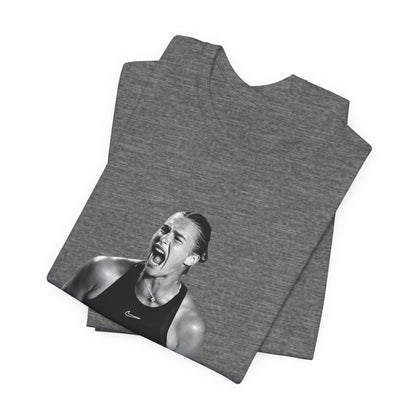 Tennis Player Sabalenka Graphic Tee — Energetic Champion Tennis T‑Shirt