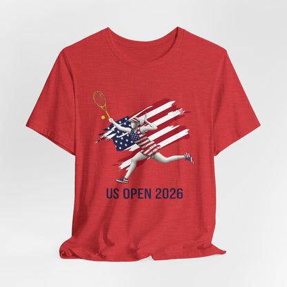 US Open 2026 Tennis Tee — American Flag Tennis Player Graphic T-Shirt