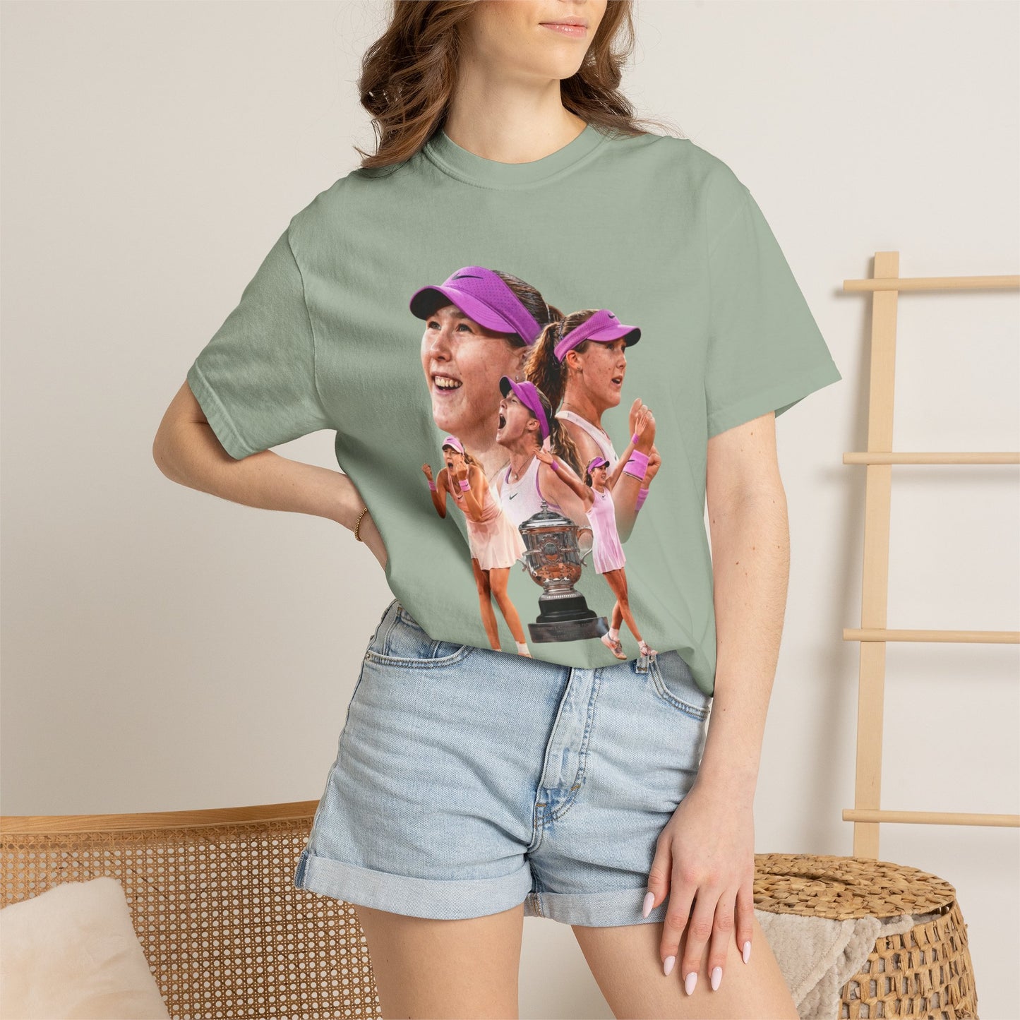 Tennis Graphic T-Shirt — 'Tennis: An Essential Element' Vintage Player Collage