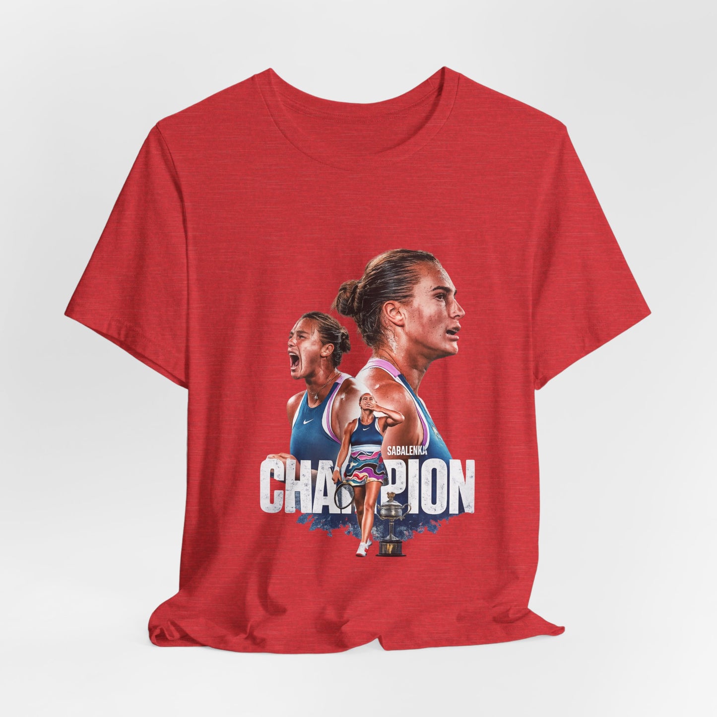 Champion Athlete Sabalenka Graphic Tee — "CHAMPION" Player Portrait T-Shirt