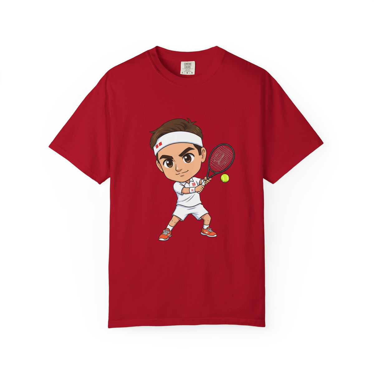 Federer Cartoon Tennis T-Shirt — Retro Athlete Graphic Tee