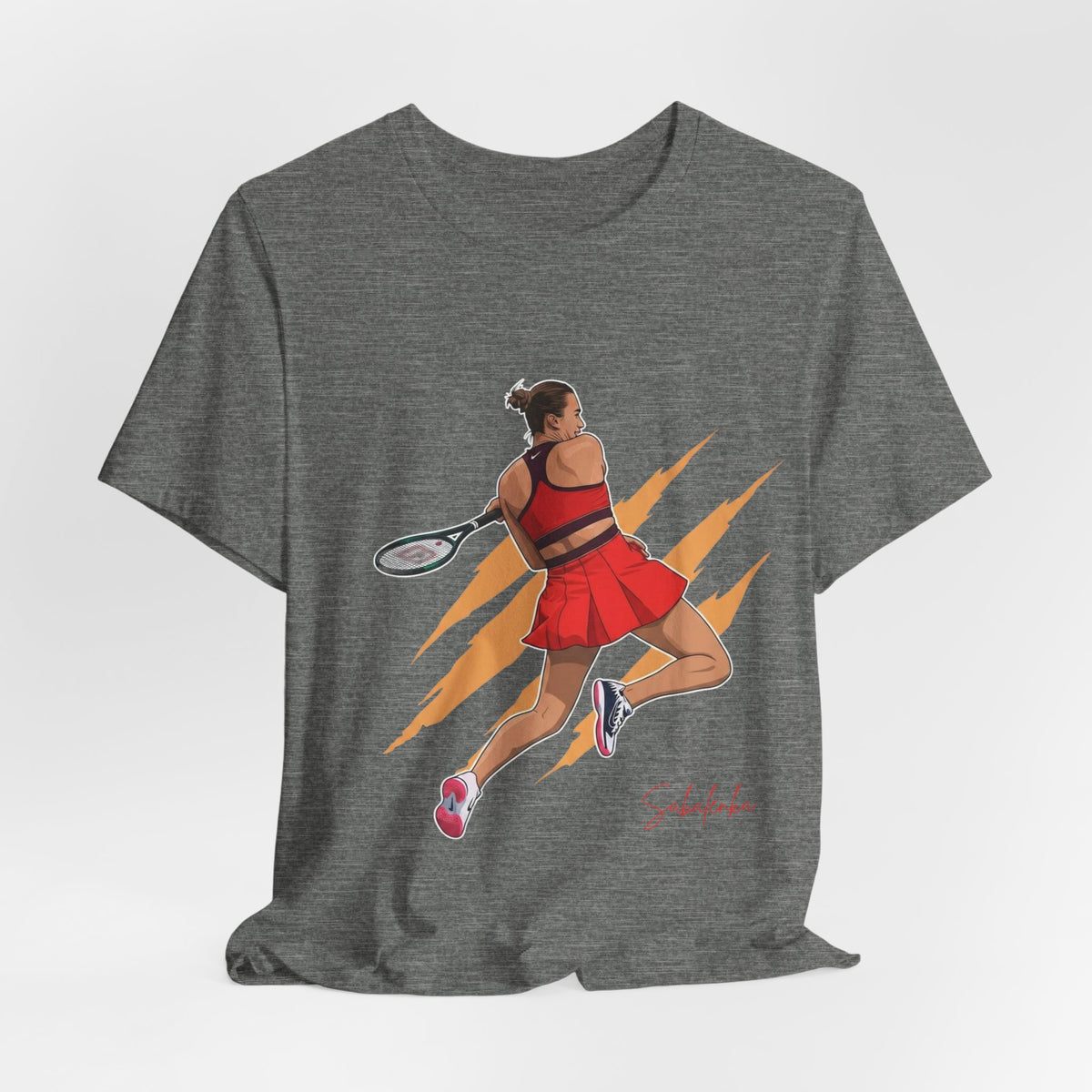 Tennis Player Aryna Sabalenka Graphic Tee — Dynamic Female Athlete Design