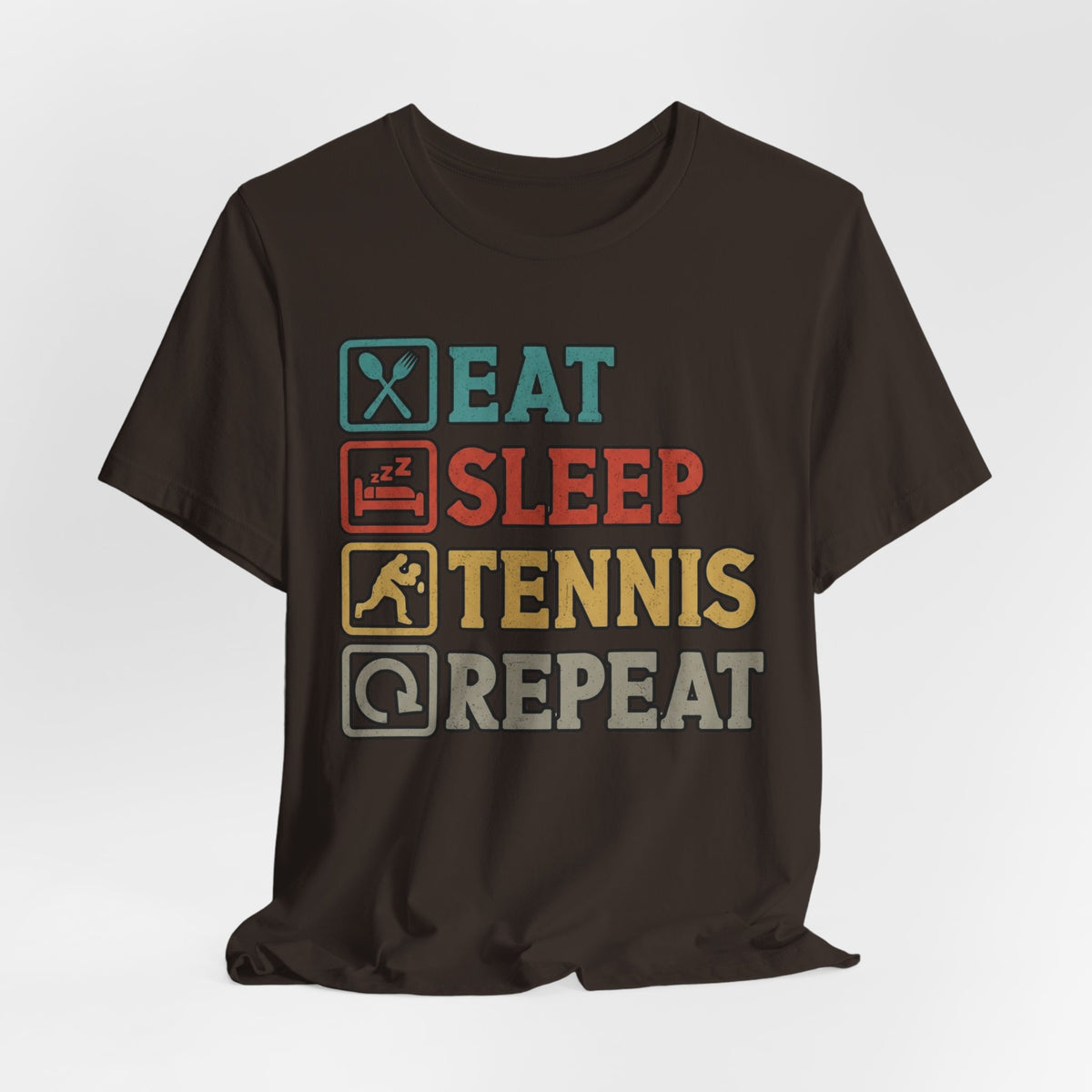 Tennis Tee — "Eat Sleep Tennis Repeat" Vintage Graphic Shirt