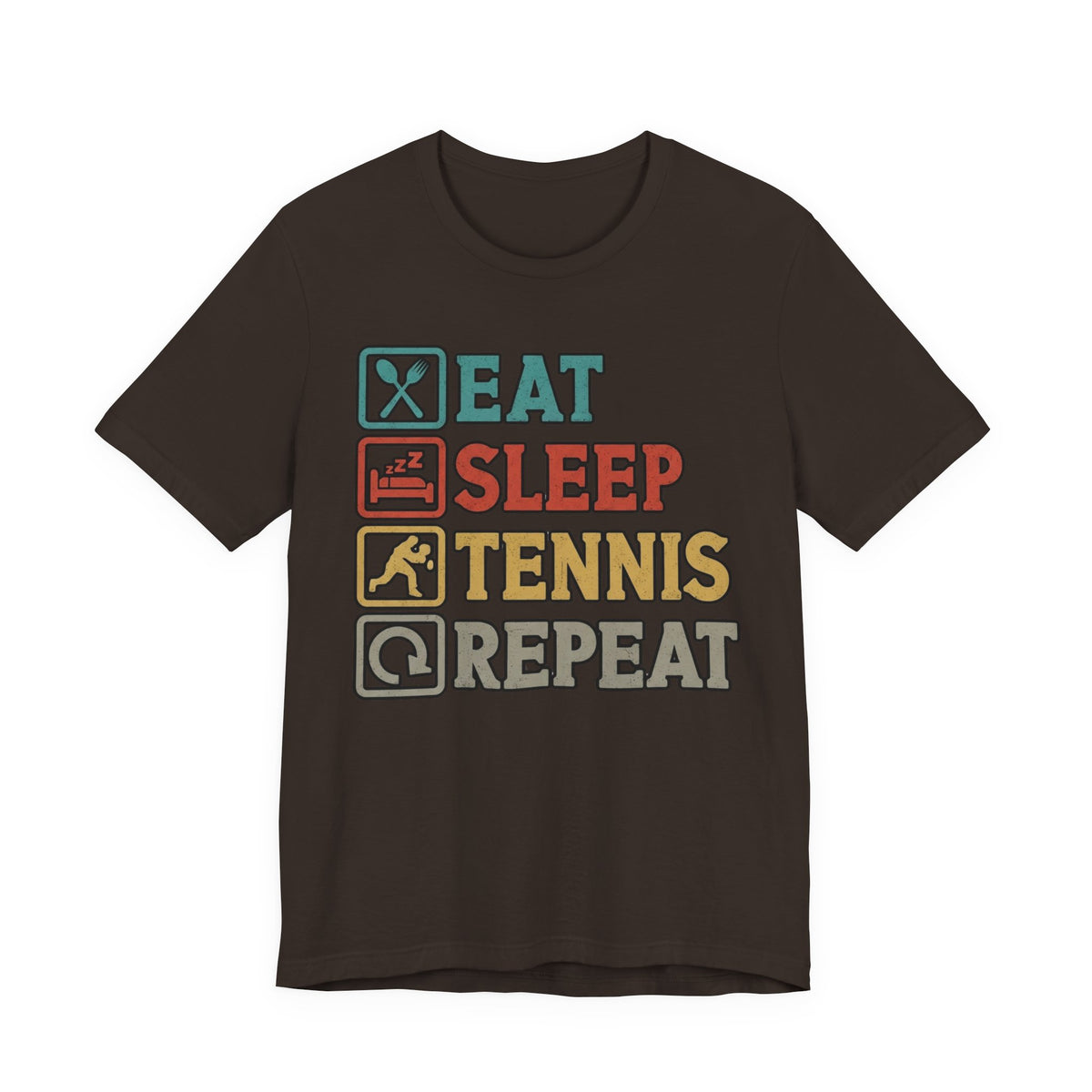 Tennis Tee — "Eat Sleep Tennis Repeat" Vintage Graphic Shirt