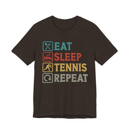 Tennis Tee — "Eat Sleep Tennis Repeat" Vintage Graphic Shirt